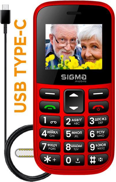 Мобільний телефон Sigma mobile Comfort 50 Easy Type-C Red, фото 1