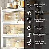 Шафа мобільна для зберігання розкладна триярусна з сталі світло-сіра 70*36*112,8см SW-00002116, фото 4