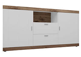 Комод у спальню з ДСП/МДФ 1800 2Д2Ш Санторіні білий/дуб вікінг Сокме