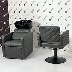 Комплект перукарських меблів Polo Premium Lux Black на диску