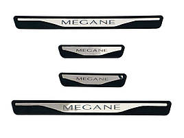 Накладки на пороги Renault Megane I 1996-2004 (хром-пласт) TAN24