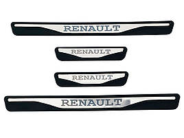 Накладки на пороги Renault Logan 2 (хром-пласт) TAN24