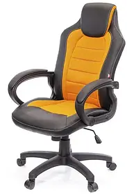 Крісло геймерське АКЛАС Астон PL TILT оранжеве для підлітка, з високою спинкою, до 120 кг