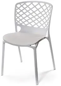 Стілець АКЛАС Фрайдей PL Білий пластиковий для дому/кафе/саду, 47x54x83 см, до 100 кг