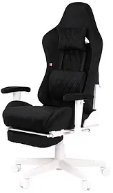 Геймерське крісло АКЛАС Харлі R OT-R299H чорне: для ігор та офісу, з високою спинкою та підніжкою