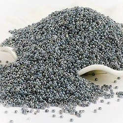 Бісер Блискучий 2 мм 50 г Сірий