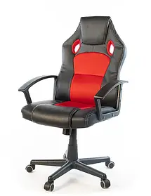 Геймерське крісло АКЛАС Анхель NEW PL TILT Червоне: для підлітків, з підлокітниками, до 120 кг