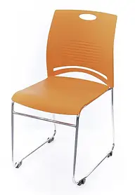 Стілець АКЛАС Плейфул CH Помаранчевий: пластик, хромований каркас, для кухні, кафе, до 120 кг