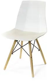 Стілець кухонний АКЛАС Брі EX Білий (пластик, дерево) для дому, кафе, лофт, 100 кг