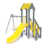 Дитячий ігровий вуличний комплекс Кузя-2 з пластиковою гіркою, фото 3