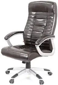 Крісло керівника АКЛАС Атлант MP (XY-7147) коричневе, шкірозамінник, тілт, для офісу та будинку