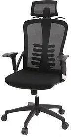 Крісло офісне АКЛАС Урбіно BL Tilt (8040A-1) чорне: сітка, регулювання, ергономічне