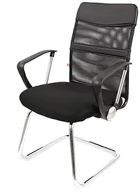 Крісло конференційне АКЛАС Віст CF New (XY-611-1G) чорне: сітка, метал, для офісу