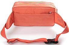 Сумка бананка на пояс на три змійки блискавки жіноча помаранчева тканинна поясна текстильна Jielshi ZT-019, фото 3
