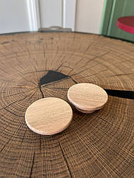 Кругла меблева ручка з дерева / діаметр 50 мм