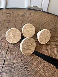 Кругла меблева ручка з дерева / діаметр 50 мм