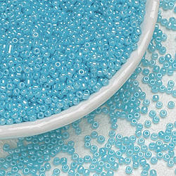 Бісер Блискучий 2 мм 50 г Блакитний