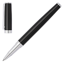 Ручка-ролер "Gear Icon Black" із хромованої латуні з чорним покриттям від німецького бренду Hugo Boss