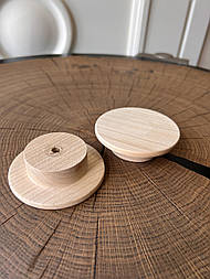 Кругла меблева ручка з дерева / діаметр 80 мм