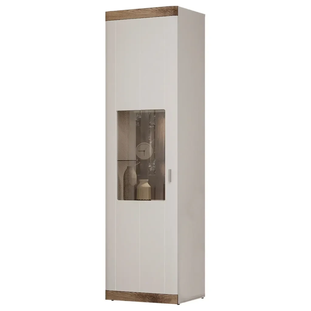 Пенал високий 1Д Санторіні білий/дуб вікінг Сокме, фото 1