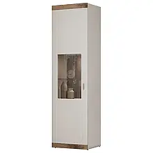 Пенал високий 1Д Санторіні білий/дуб вікінг Сокме