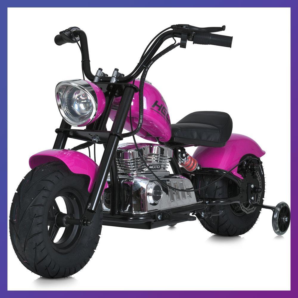 Дитячий електро мотоцикл двоколісний на акумуляторі Harley-Davidson M 6016 для дітей 3-8 років Рожевий, фото 1