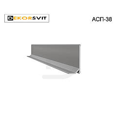 Плінтус накладний 38мм АСП38 Стріла безфурнітурний Срібло