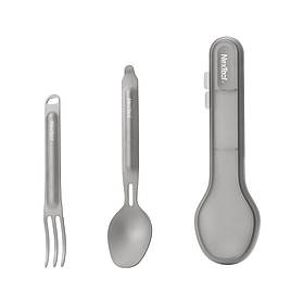Туристичний набір ложка-виделка NexTool Titanium Tableware Set, титан