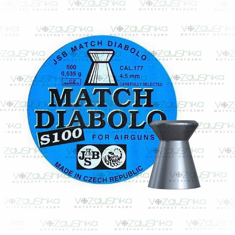 Матчеві кулі JSB Diabolo Match S100 0,535 г 4,50 мм 500 шт / уп