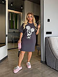 Графітова літня сукня-футболка з Мікі Маусом батал, фото 2
