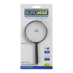 Лупа D 90мм ВМ.4315 (3-кратне збільшення) пластик чорна (12)