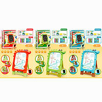 Мольберт 819-25M-26M-28M (18шт) динозавр, двостороння дошка (для малювання крейдою, маркером), крейда,