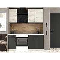 Кухня модульна Еверест Оптіма набір №1 Дуб крафт білий+Антрацит 1,8 м (без стільниці) (DTM-5689)