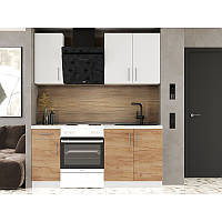 Кухня модульна Еверест Оптіма набір №1 Білий+Дуб крафт золотий 1,8 м (без стільниці) (DTM-5691)