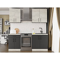 Кухня модульна Еверест Оптіма набір №2 Дуб крафт білий+Антрацит 2 м (без стільниці) (DTM-5694)