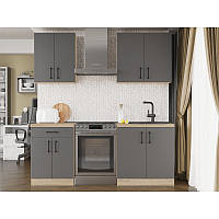 Кухня модульна Еверест Оптіма набір №2 Графіт 2 м (без стільниці) (DTM-5698)
