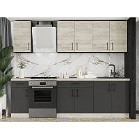 Кухня модульна Еверест Оптіма набір №3 Дуб крафт білий+Антрацит 2,6 м (без стільниці) (DTM-5699)