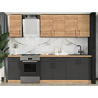 Кухня модульна Еверест Оптіма набір №3 Дуб крафт золотий+Антрацит 2,6 м (без стільниці) (DTM-5700)
