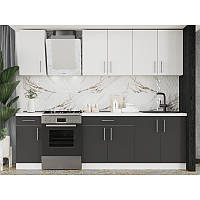 Кухня модульна Еверест Оптіма набір №3 Німфея альба+Антрацит 2,6 м (без стільниці) (DTM-5702)