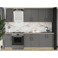Кухня модульна Еверест Оптіма набір №3 Графіт 2,6 м (без стільниці) (DTM-5703)