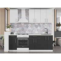Кухня модульна Еверест Оптіма набір №4 Німфея альба+Антрацит 2,2 м (без стільниці) (DTM-5707)