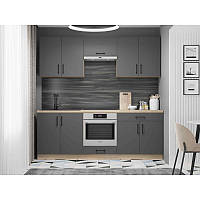 Кухня модульна Еверест Оптіма набір №8 Графіт 2,2 м (без стільниці) (DTM-5722)