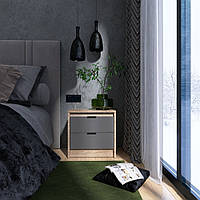 Тумба приліжкова Еверест Сіті-450 45,2х38х44,2 см Дуб сонома/Графіт (DTM-071089)