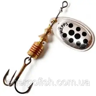 Блешня Mepps Aglia Decore №3 Silver Чорні крапки, фото 1