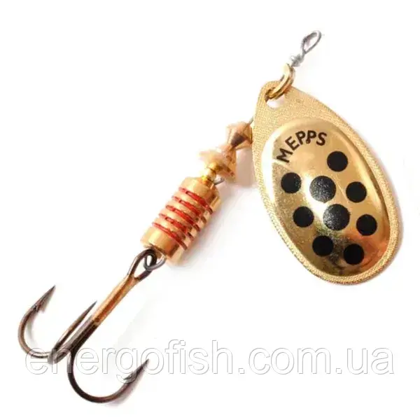 Блешня Mepps Aglia Decore №3 Gold Чорні крапки, фото 1