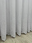 Тюль на лляній основі з вишивкою. Колір: білий, фото 7