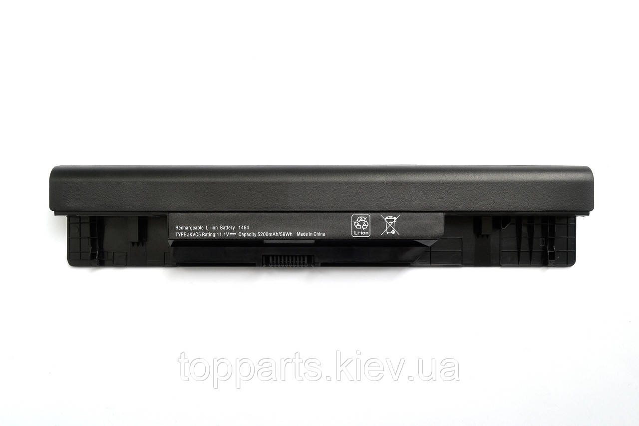 Батарея для ноутбука Dell Inspiron 1464 JKVC5, 5200mAh (58Wh), 6cell, 11.1V, Li-ion, чорна, фото 1