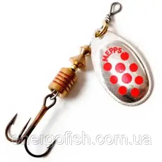 Блешня Mepps Aglia Decore №2 Silver червоні крапки, фото 1