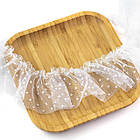 Фатин білий з принтом в горошок 7см, відріз 1м FTN015, фото 2