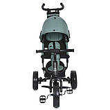 💚Велосипед дитячий триколісний Turbo Trike MT 1005-3 колеса EVA 12/10, гальма, кошик, батьк. ручка, М'ятний, фото 2